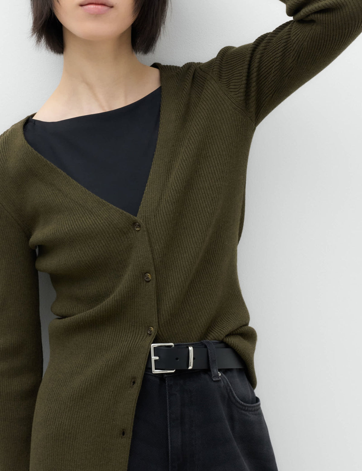 2'li Fitilli V Yaka Slim Fit Hırka