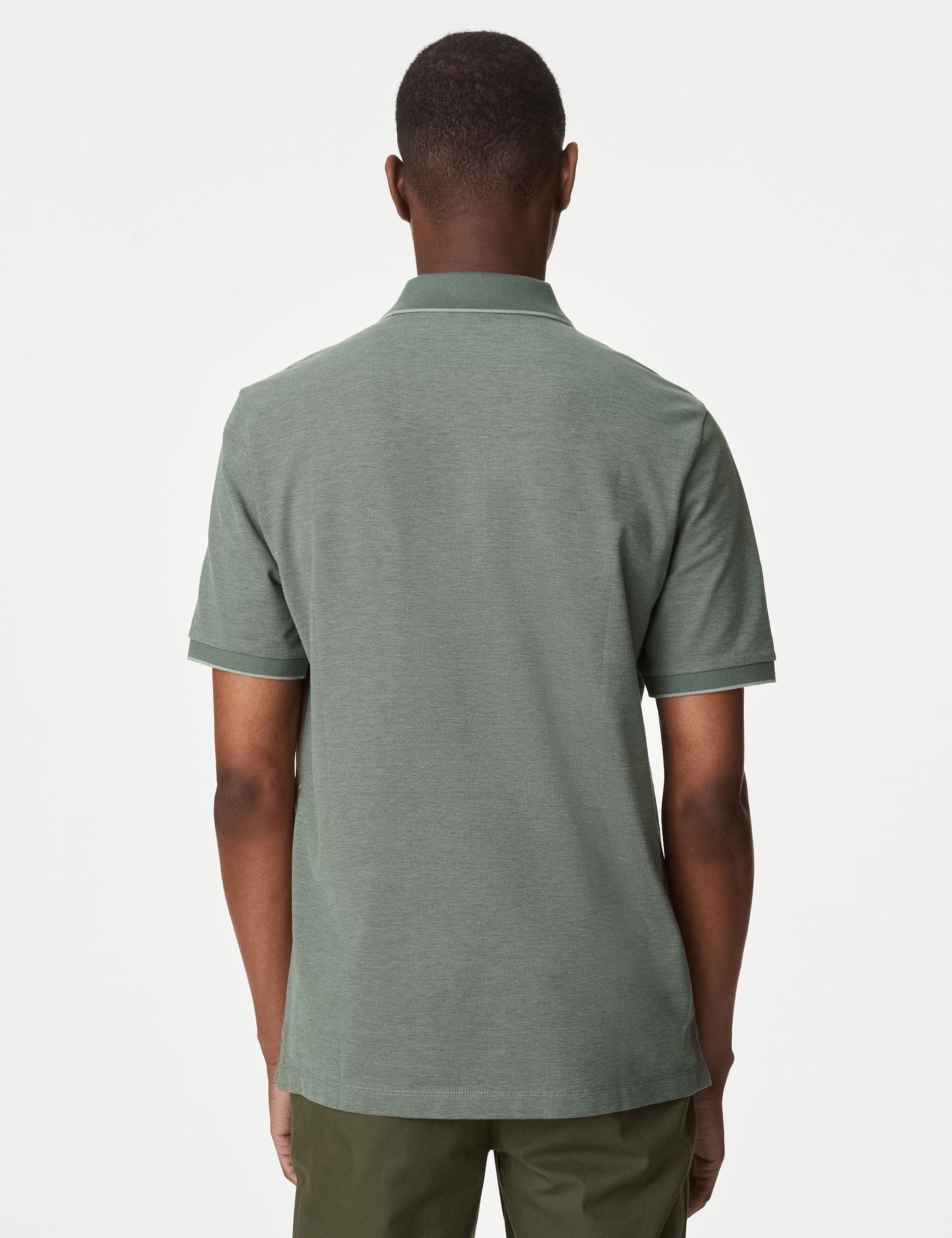 Saf Pamuklu Kısa Kollu Polo Yaka T-shirt