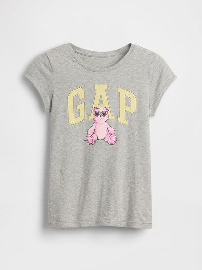 Açık Gri Grafik Baskılı T-shirt
