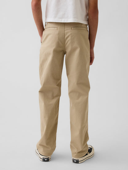 Bej Modern Relaxed Straight Khaki Pantolon