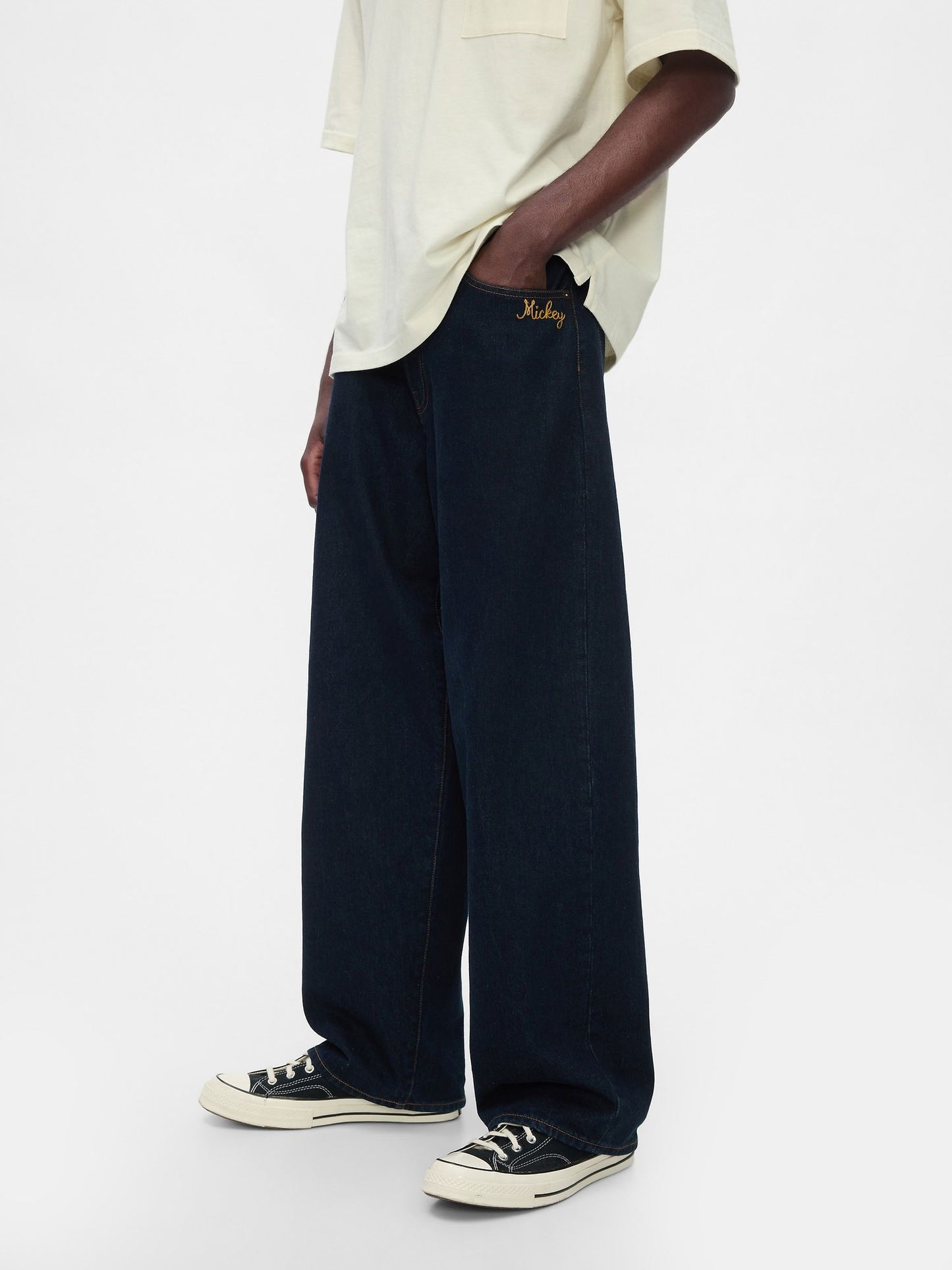 Lacivert Gap × Disney Extra Baggy Jean Pantolon