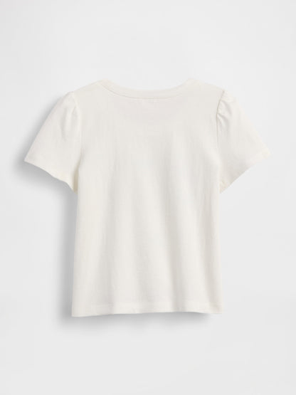 Beyaz Mix & Match Çiçek Desenli Logo T-shirt