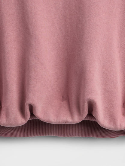 Pembe Heavyweight Fransız Havlu Kumaş Balon Sweatshirt