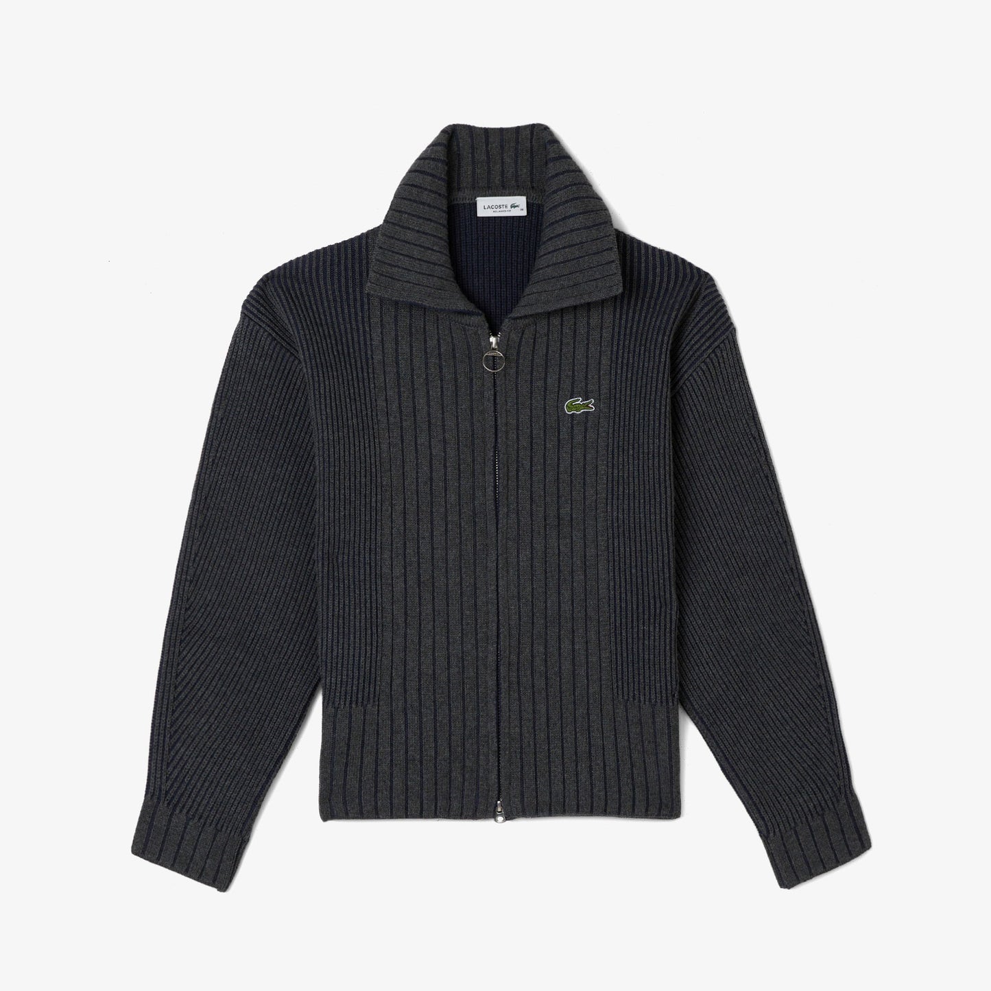 Lacoste Kadın Relaxed Fit Fermuarlı Gri Hırka