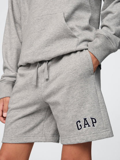 Gri Gap Logo Havlu Kumaş Şort