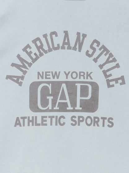 Açık Mavi Heavyweight Gap Logo Relaxed Crop T-shirt