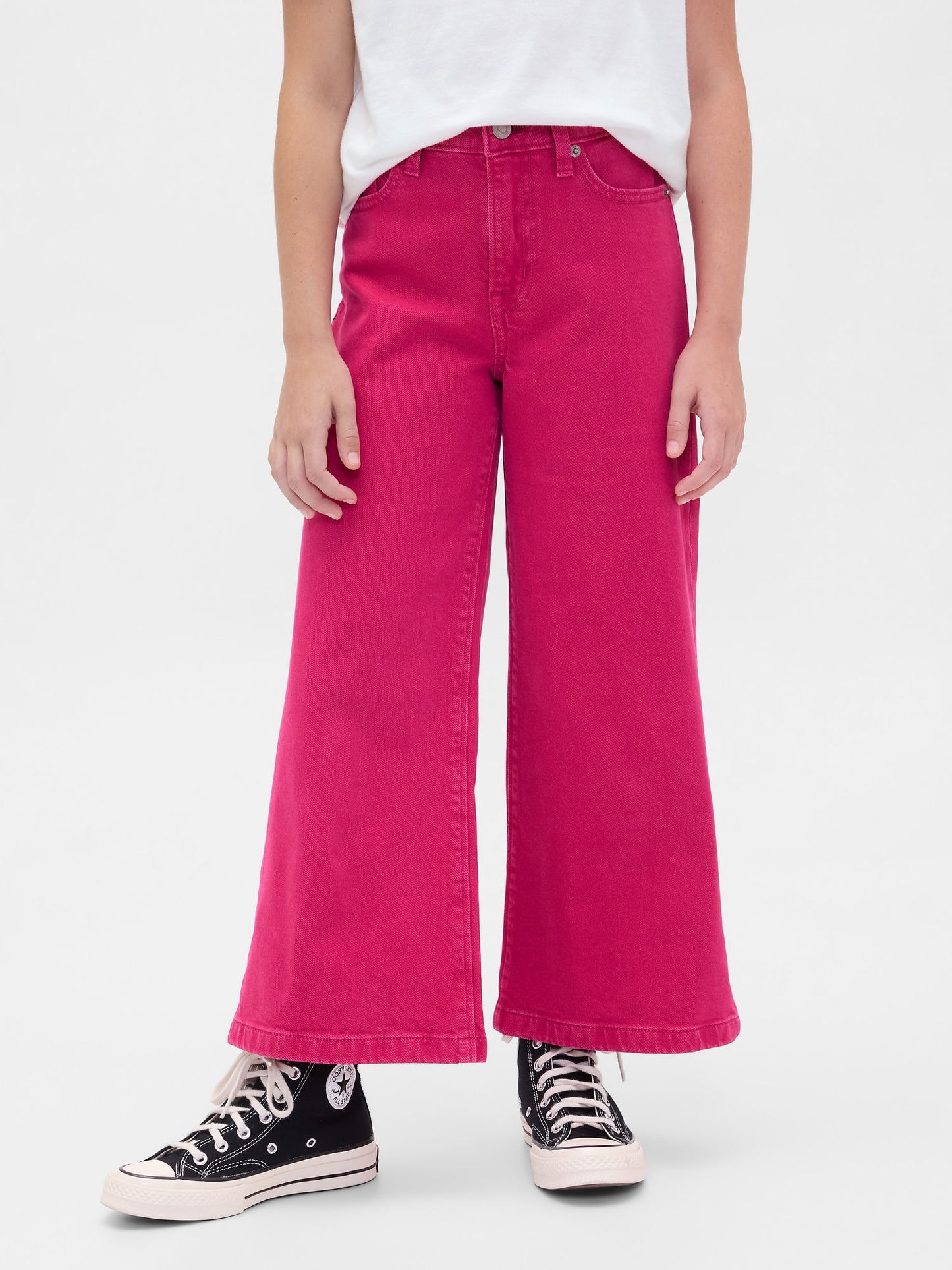 Pembe High Rise Stride Wide-leg Ankle Jean Pantolon