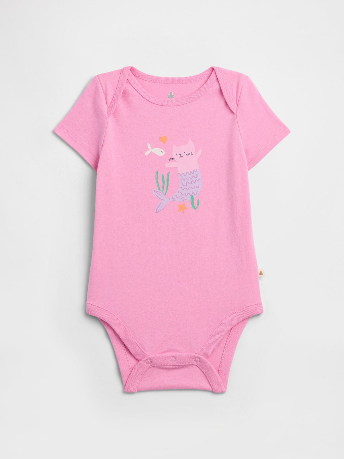 Pembe Grafik Baskılı Bodysuit