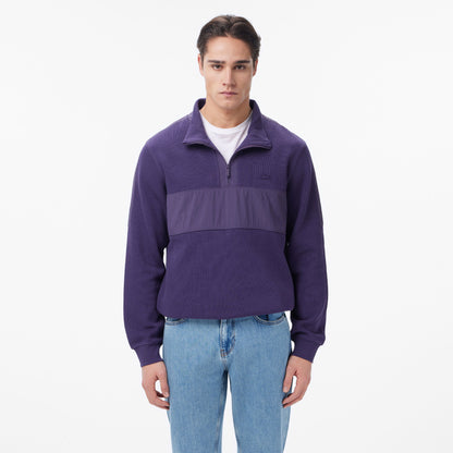 Lacoste Erkek Classic Fit Yarım Fermuarlı Mor Sweatshirt