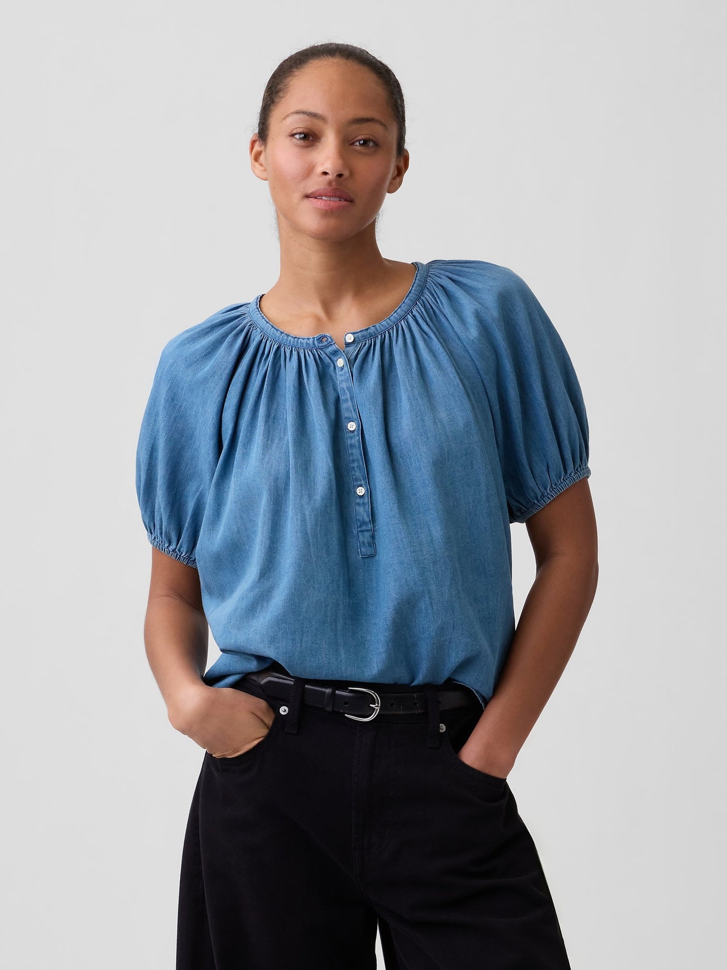 Mavi Oversized Puff Sleeve Bluz