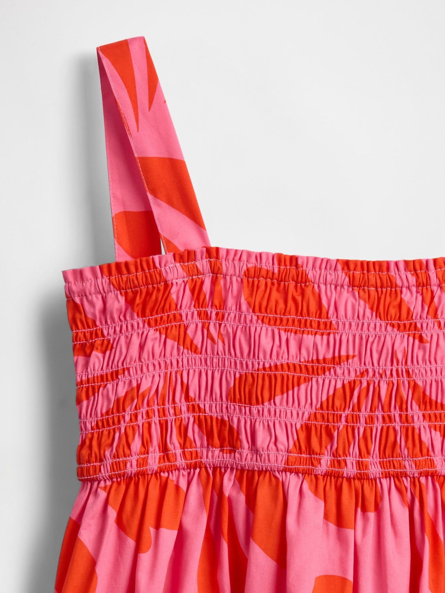 Pembe Smocked Poplin Elbise