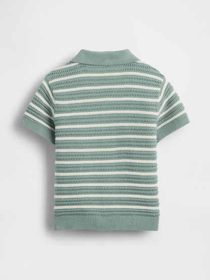 Yeşil Polo Yaka Triko T-shirt