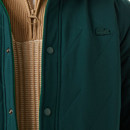 Lacoste Erkek Dik Yaka Çift Taraflı Koyu Yeşil Mont