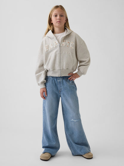 Gri Vintagesoft Oversized Logo Fermuarlı Sweatshirt