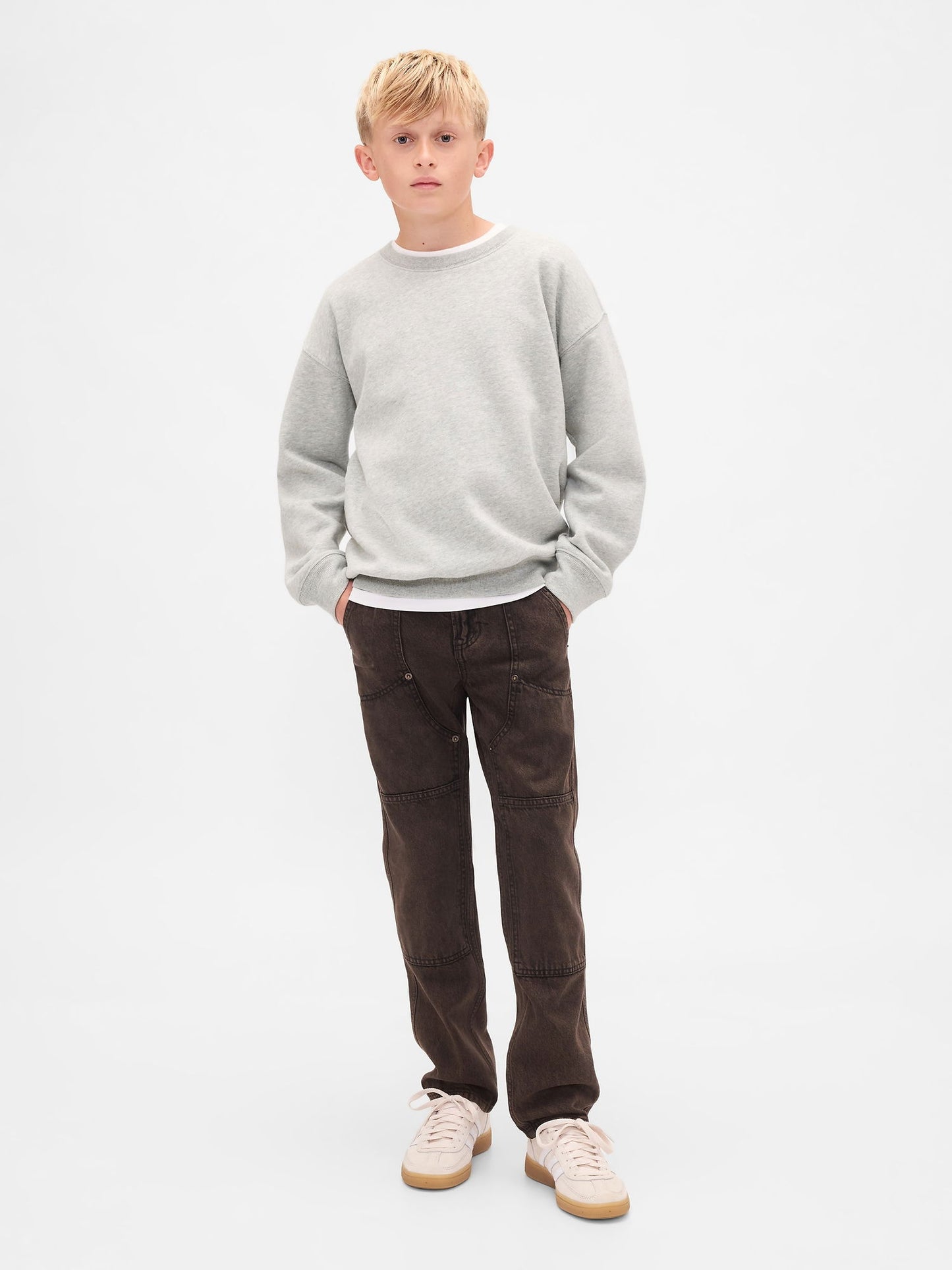 Gri Vintagesoft Relaxed Bisiklet Yaka Sweatshirt