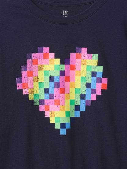 Lacivert Grafikli T-shirt