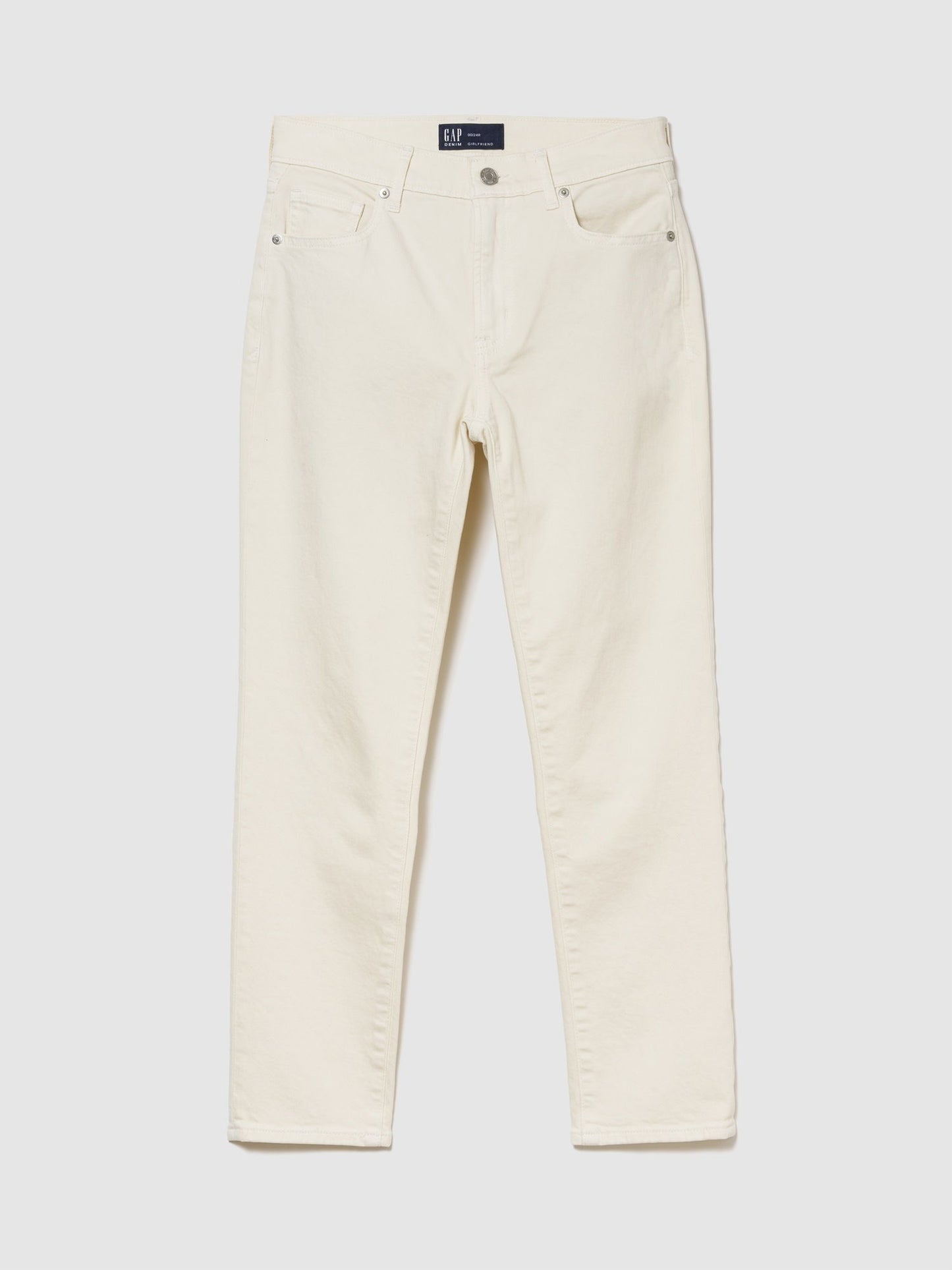 Kırık Beyaz Mid Rise Classic Straight Jean Pantolon