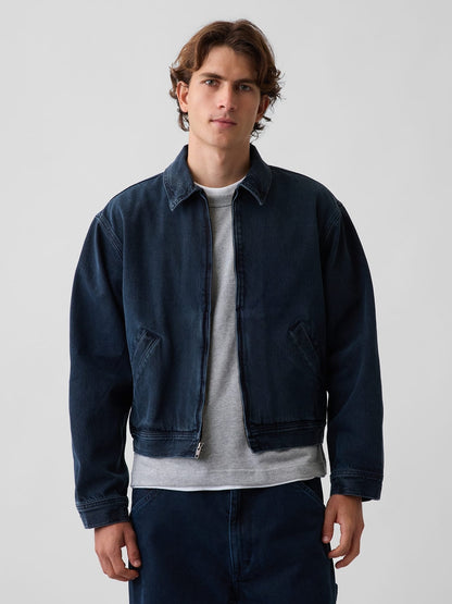 Koyu Mavi Denim Boxy Workwear Ceket