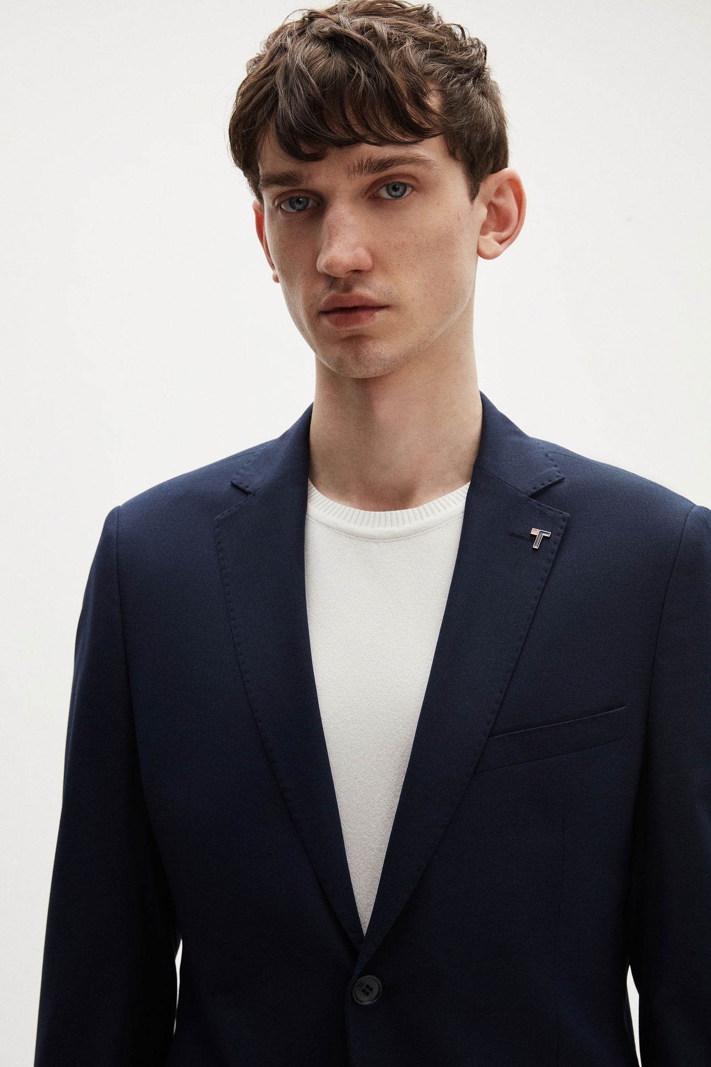 Tween Slim Fit Lacivert Düz Yünlü Bi Stretch Takim Elbise