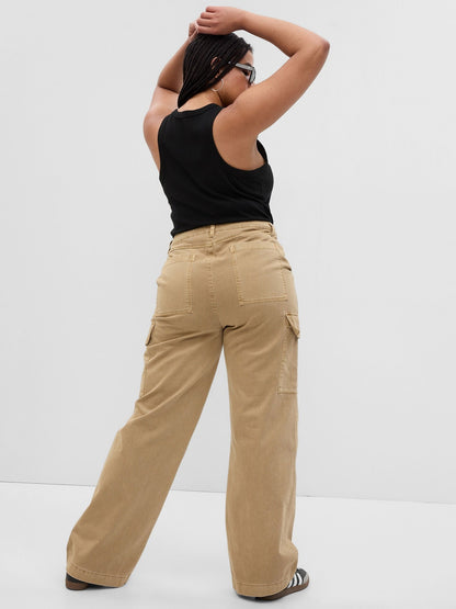 Bej Loose Khaki Kargo Washwell™ Pantolon