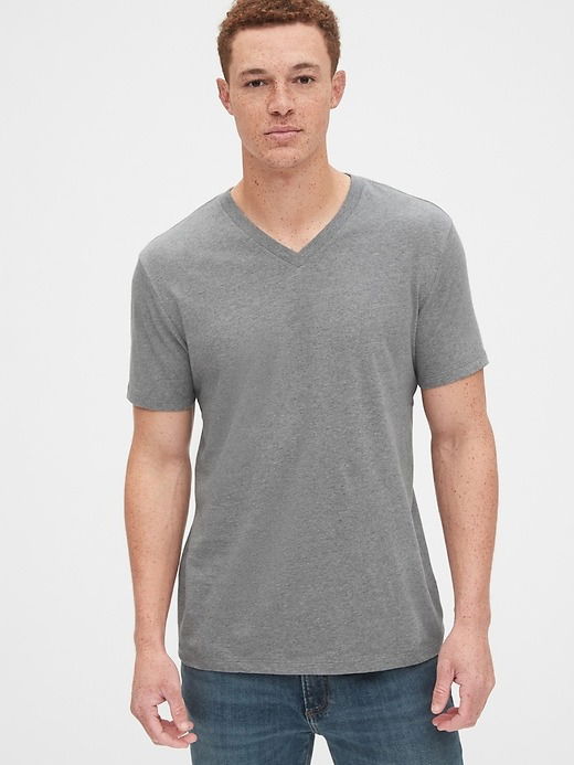 Gri Jarse V-Yaka tshirt