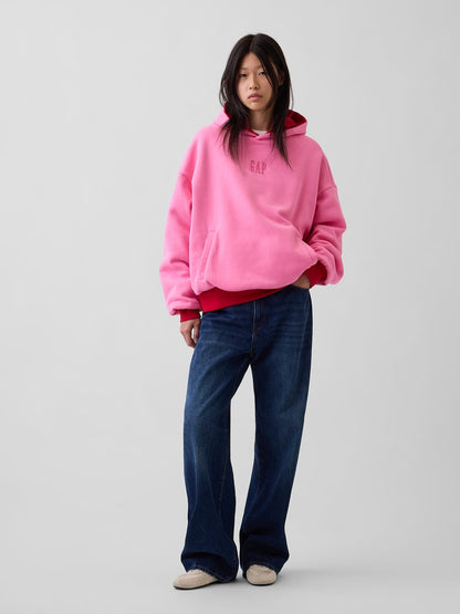 Kırmızı Vintagesoft Reversible Oversized Logo Sweatshirt