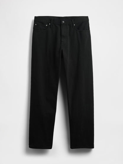 Siyah Relaxed Straight Jean Pantolon