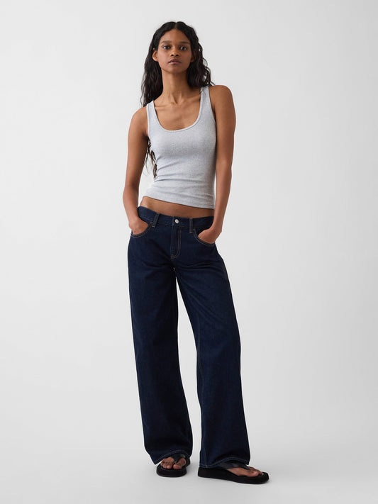 Koyu Mavi The Hailey Low Rise Loose Jean Pantolon
