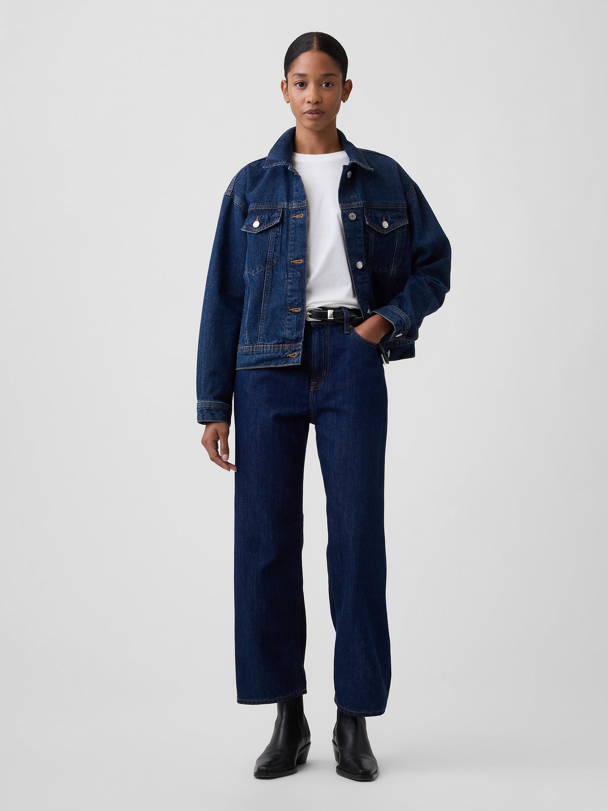 Koyu Mavi Relaxed Icon Denim Ceket