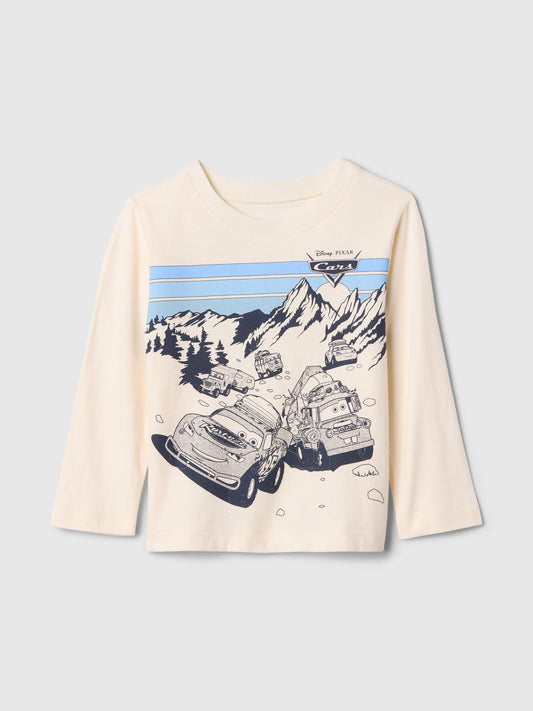 Kırık Beyaz Disney Cars Grafikli T-Shirt