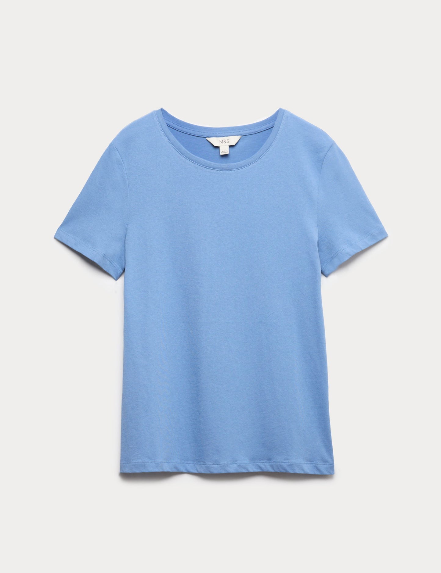 Saf Pamuklu Yuvarlak Yaka T-shirt