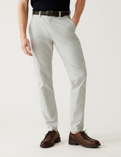 Slim Fit Dokulu Chino Pantolon