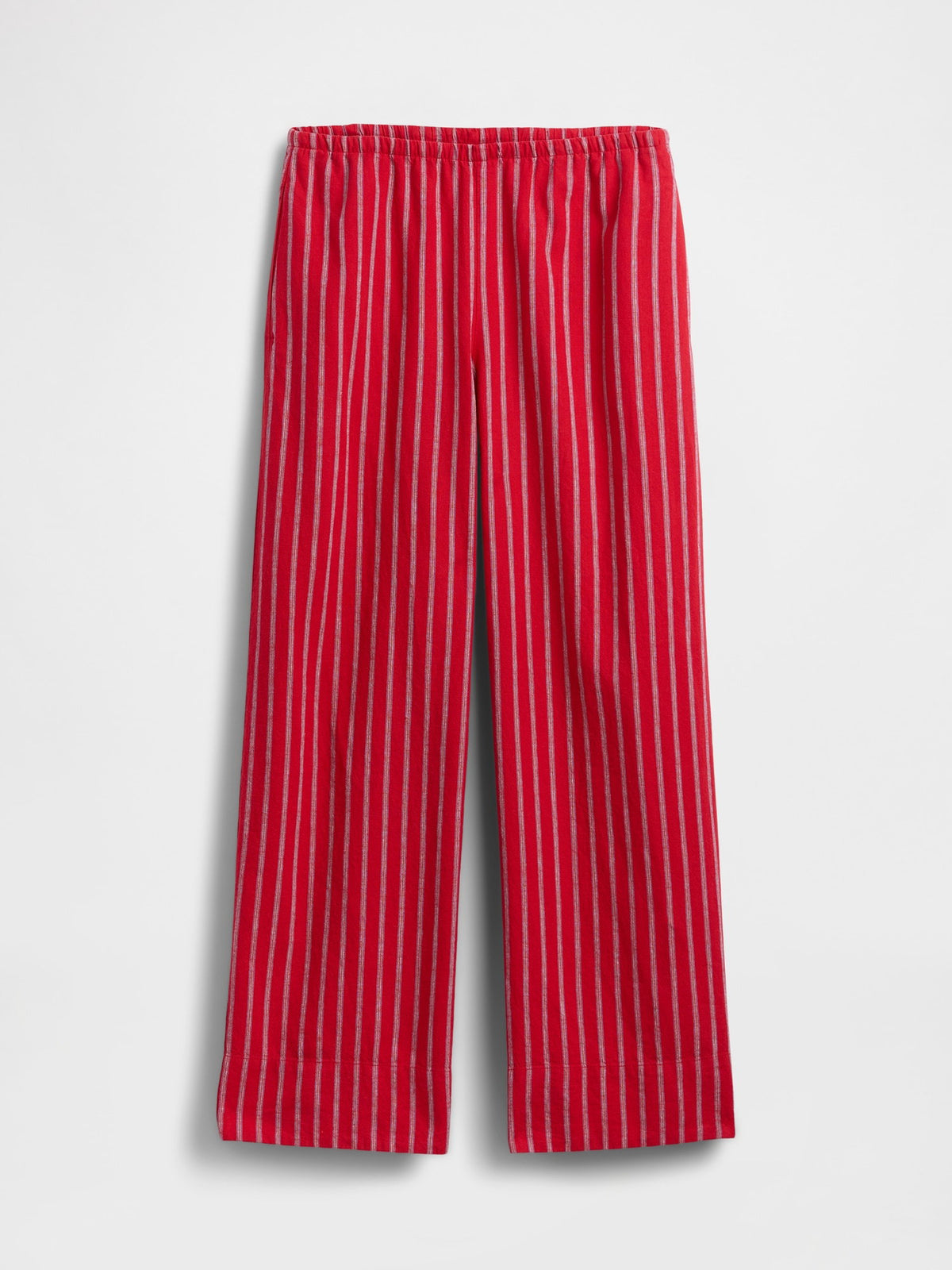 Kırmızı Keten Karışımlı Easy Wide-leg Pantolon