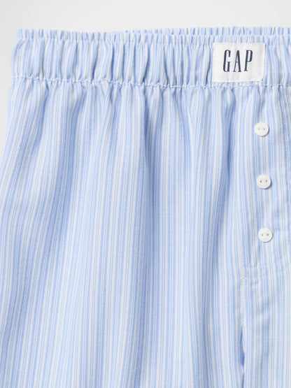 Mavi Poplin Boxer Şort