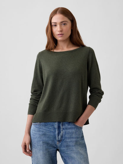 Haki Relaxed Jersey Boatneck Kazak