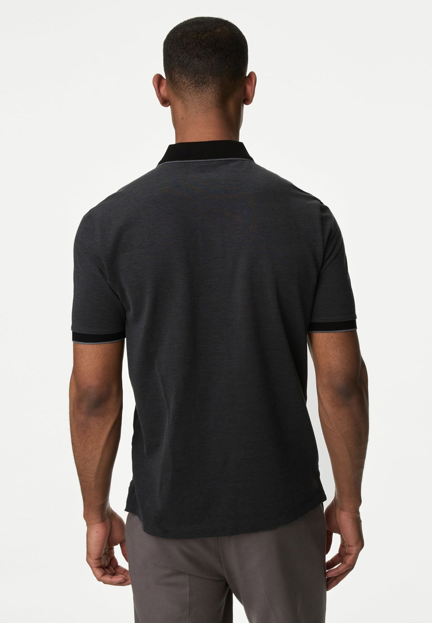 Saf Pamuklu Kısa Kollu Polo Yaka T-shirt