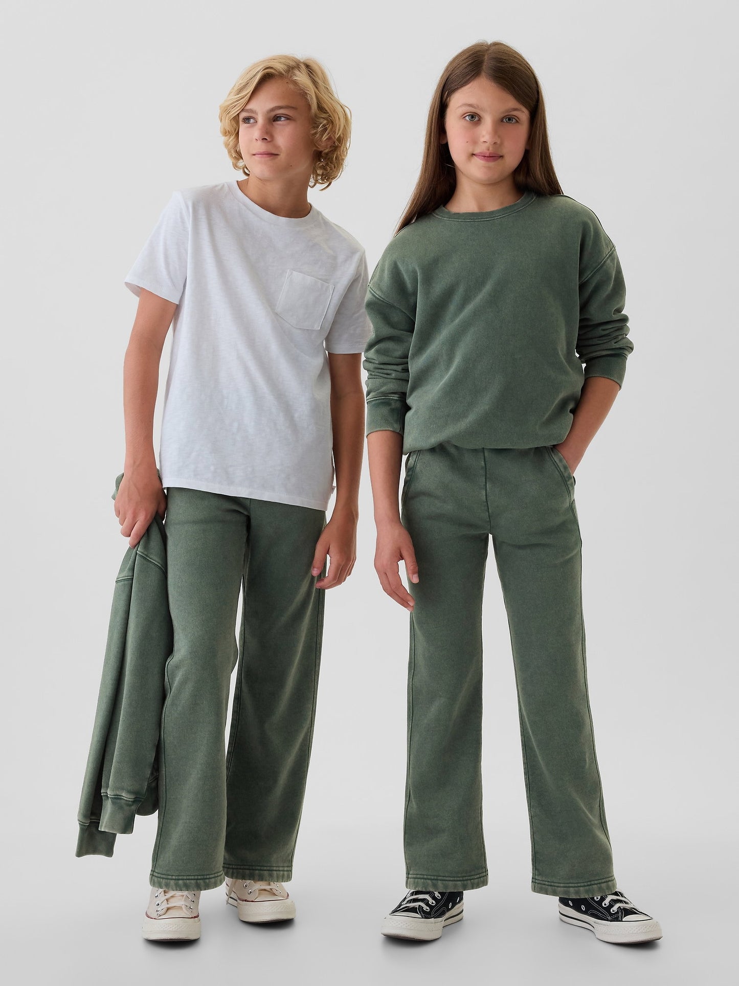 Yeşil Vintage Soft Relaxed Eşofman Altı