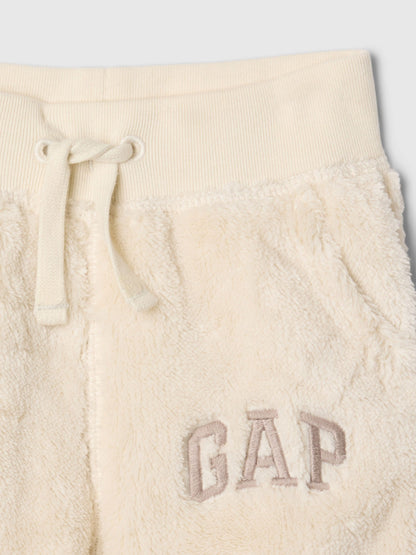 Kırık Beyaz Gap Logo Suni Vegan Kürk Jogger Eşofman Altı
