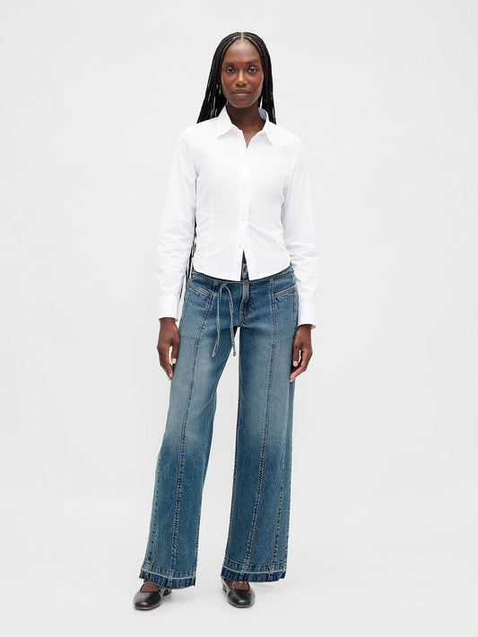 Açık Mavi Low Rise '90s Jean Pantolon