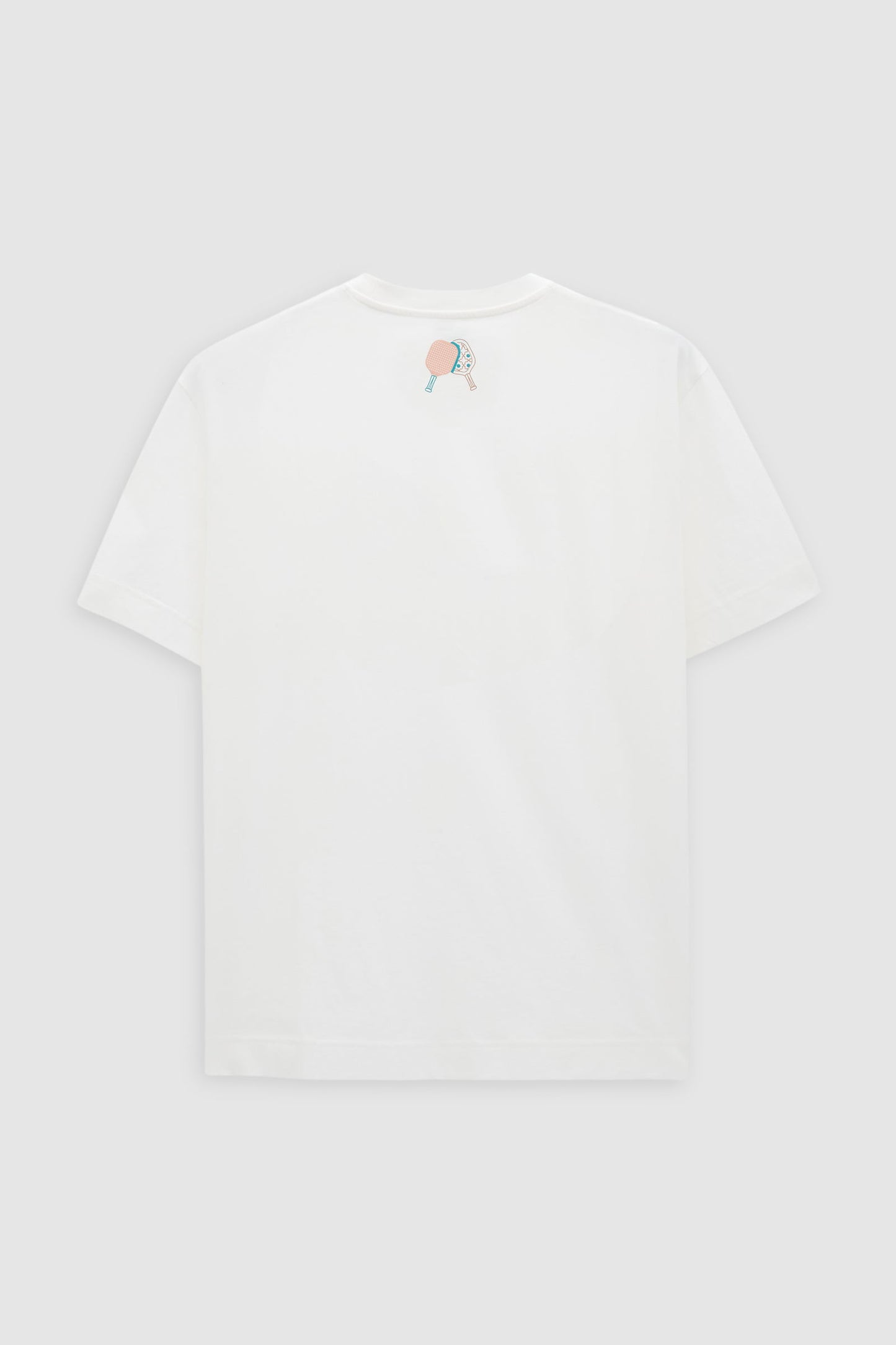 Tween Relaxed Fit Ekru Pickleball Koleksiyon %100 Merserize Pamuk T-shirt