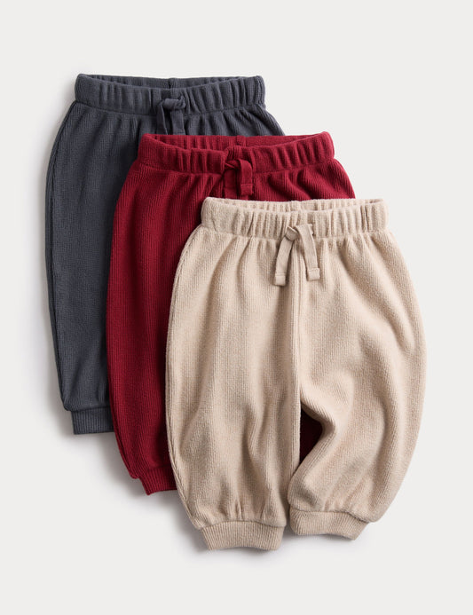 3’lü Waffle Jogger Pantolon (0-3 Yaş)
