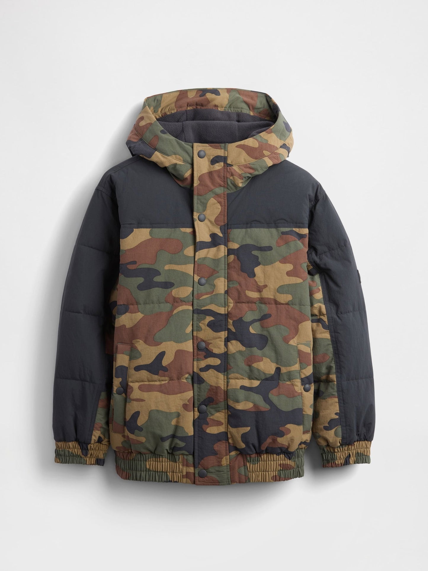 Kamuflaj Puffer Şişme Mont