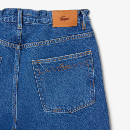 Lacoste Kadın Wide Leg Mavi Jean Pantolon