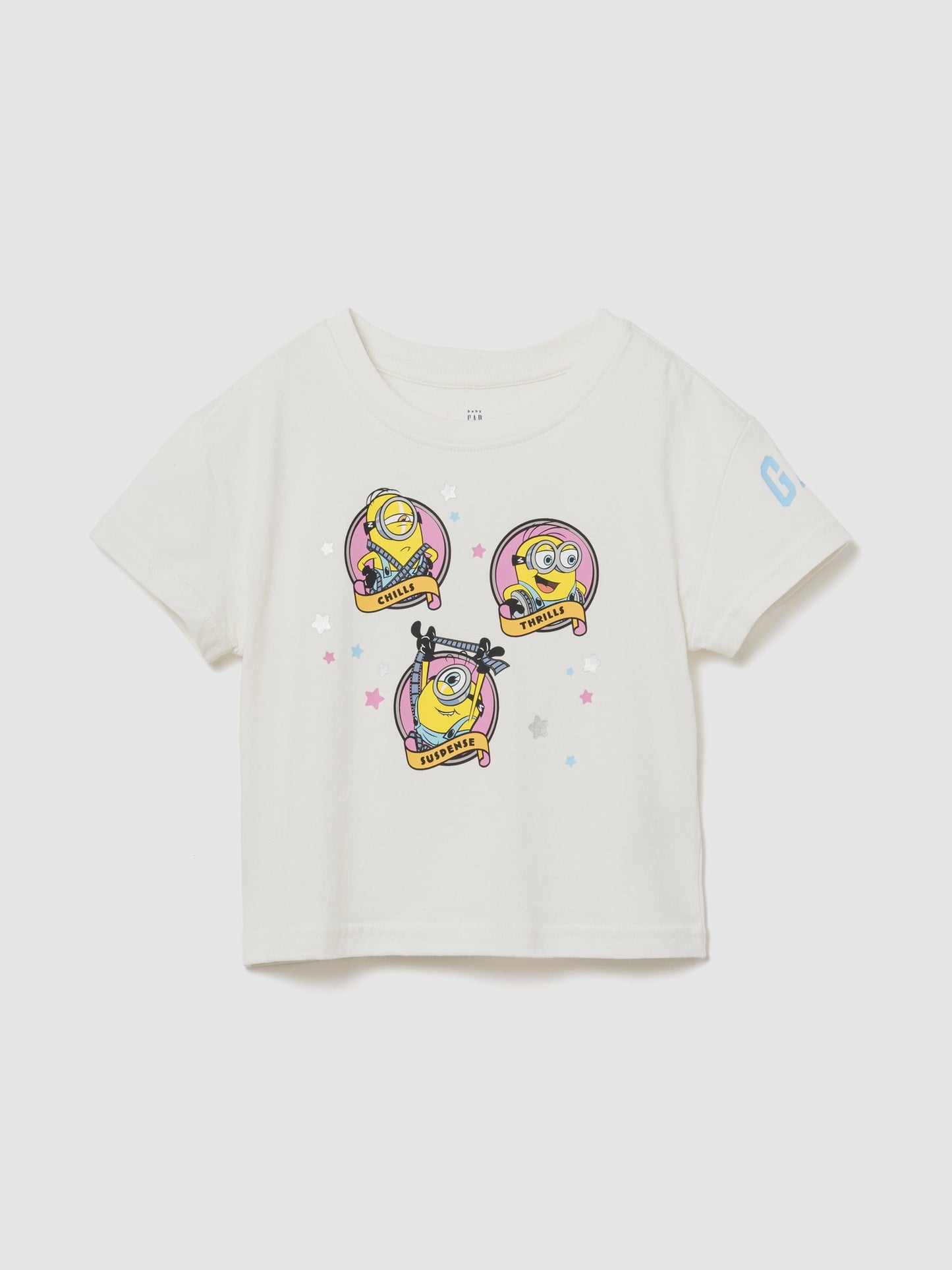 Beyaz Minions Grafik Baskılı T-shirt