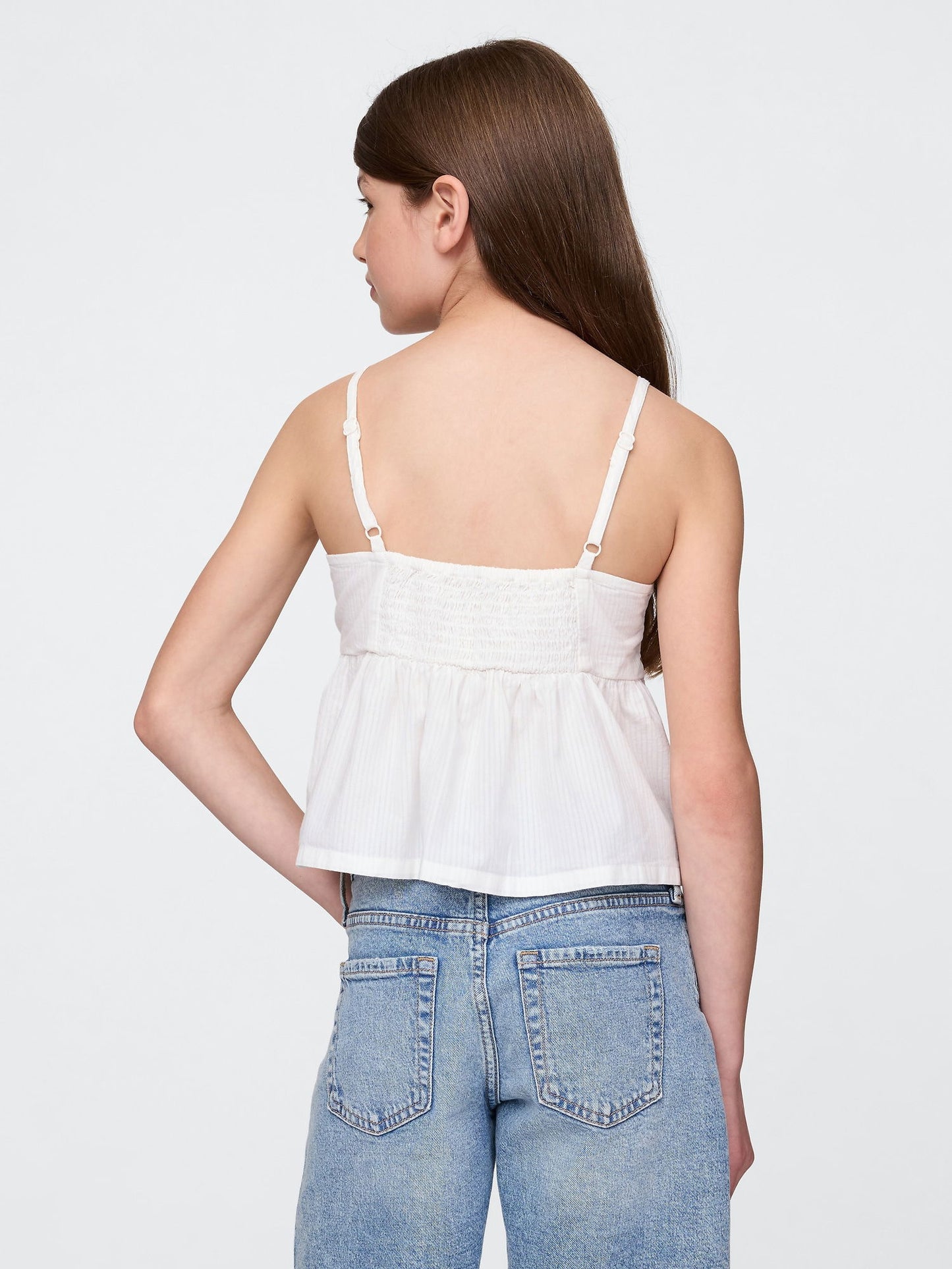 Beyaz Askılı Peplum Bluz