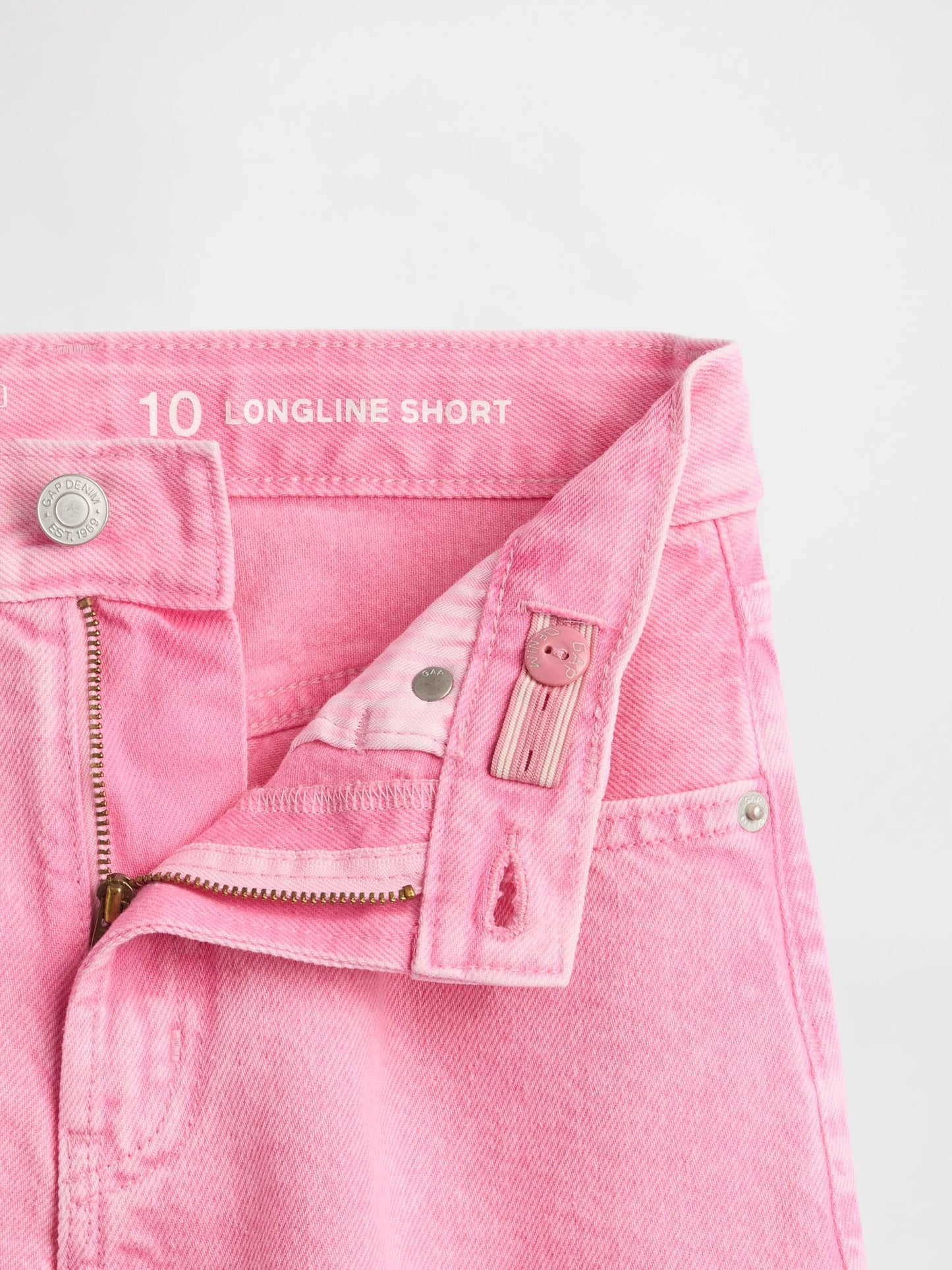 Pembe Kids Mid Rise Longline Denim Şortlar