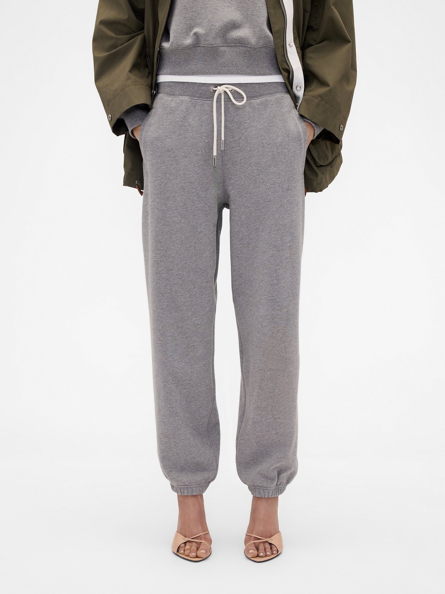 Gri Gap × Victoria Beckham Heavyweight Fransız Havlu Kumaş Jogger Eşofman Altı