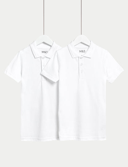 Saf Pamuklu 2'li Polo Yaka T-shirt (2-16 Yaş)