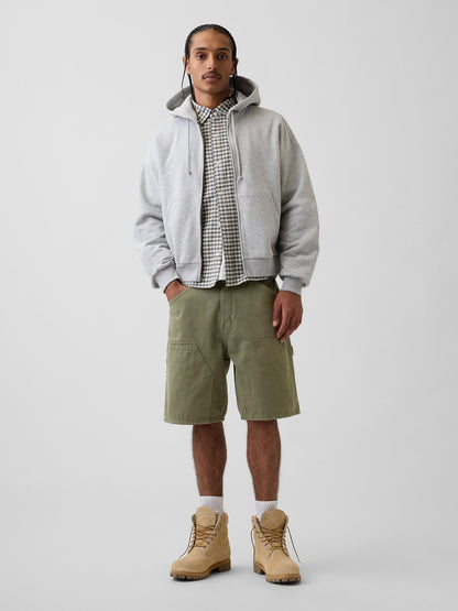 Haki 9 Loose Denim Carpenter Şort