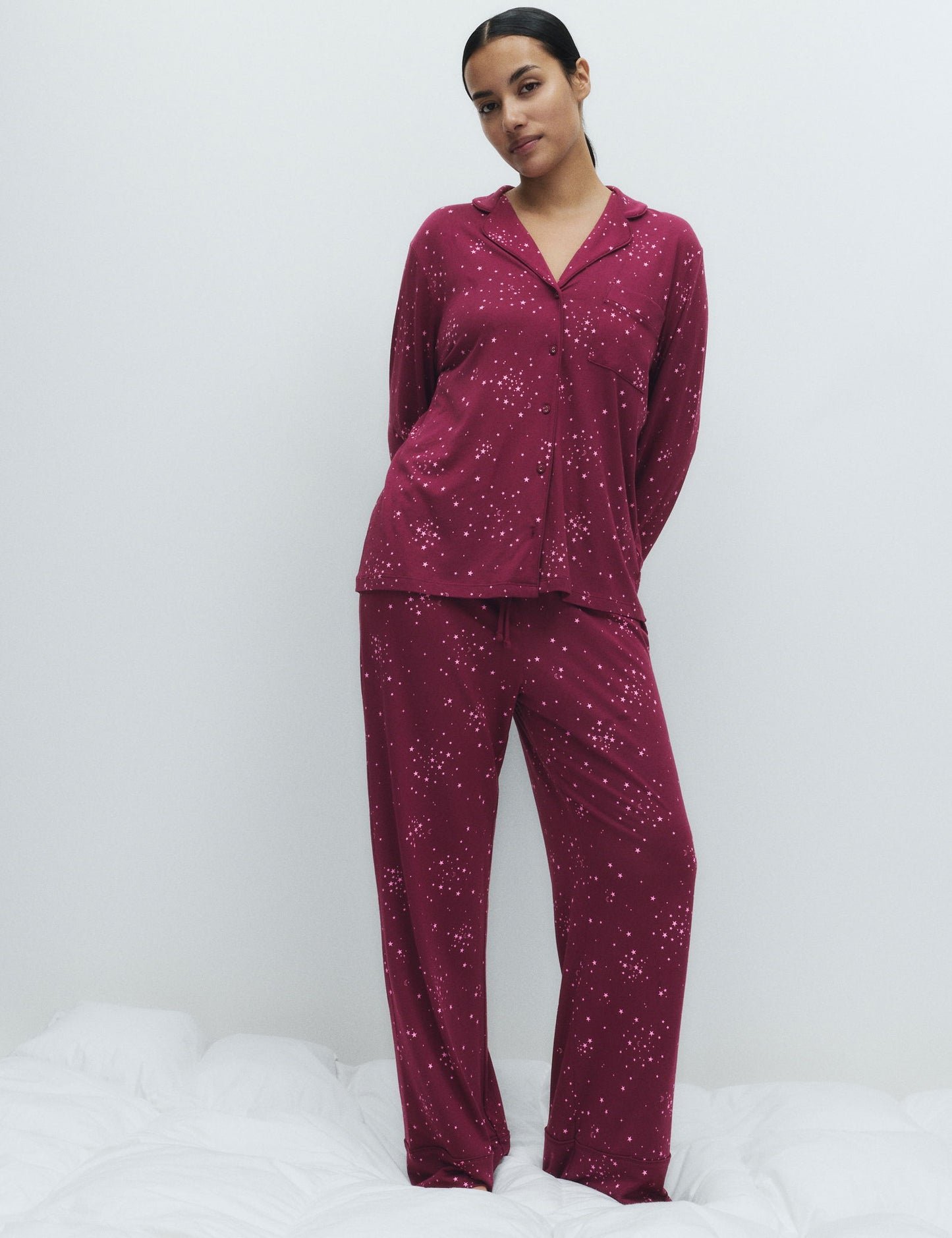 Pamuk-modal Baskılı Pijama Takımı